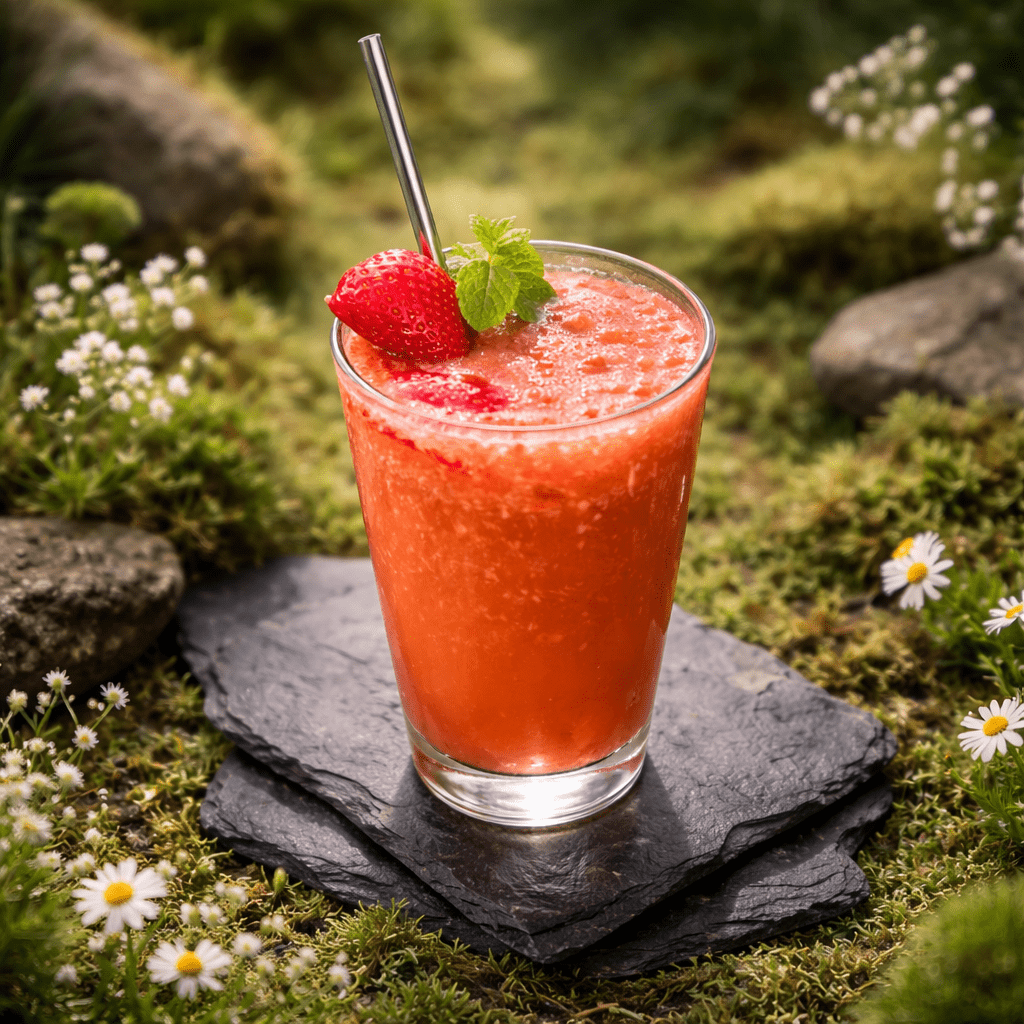 Adaptogen cocktail drink with zero-proof ingredients and herbs